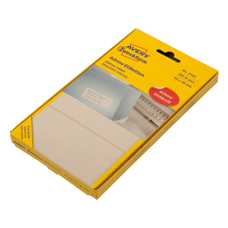 AVERY® Zweckform Adressetiketten 3345, B x H: 95 x 48 mm