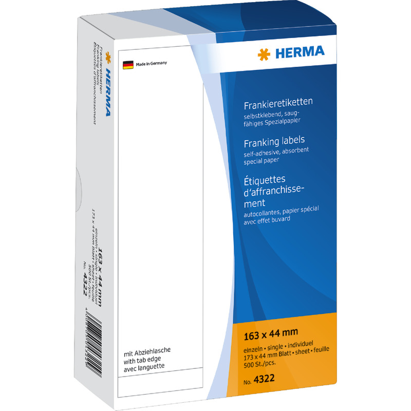HERMA Frankieretiketten 4322, B x H: 163 x 44 mm, 500 Stück