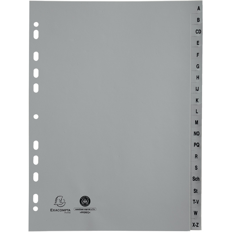 EXACOMPTA Kunststoffregister Recycling-PP,  DIN A4,  A – Z