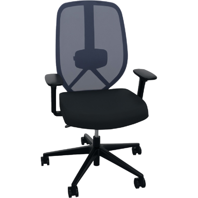 KÖHL Drehstuhl KANSEO mit NETWORK Rückenlehne, 2D Armlehne - Netzrücken blau