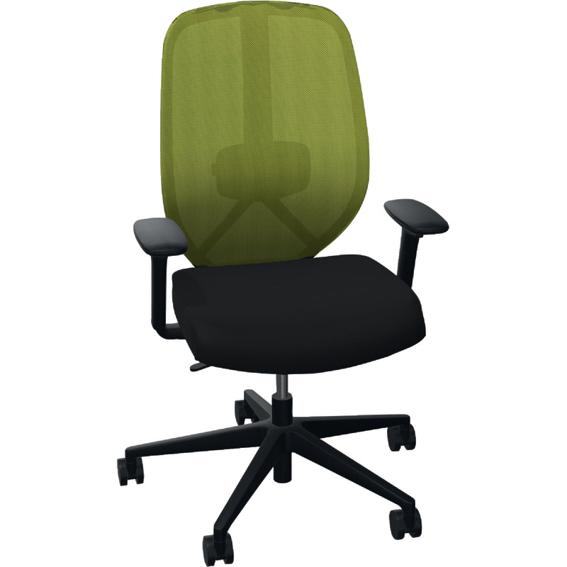KÖHL Drehstuhl KANSEO mit NETWORK Rückenlehne, 2D Armlehne - Netzrücken grün