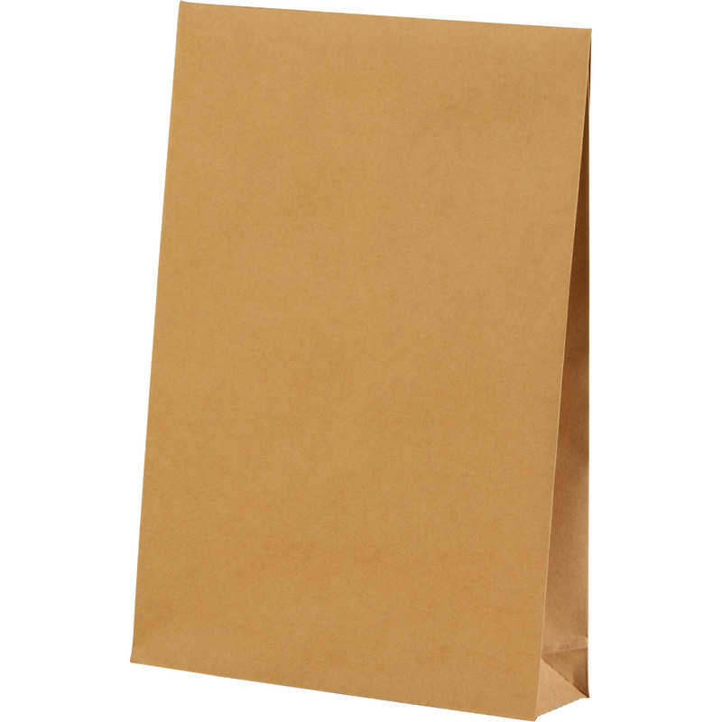 e-green Faltentasche, 162 x 229 x 40 mm mit Klotzboden, 2 Haftklebungen, wiederverschließbar, Kraftpapier braun 120 g, mit Aufreißfaden und Anreißperforation, Pack 250 Stück