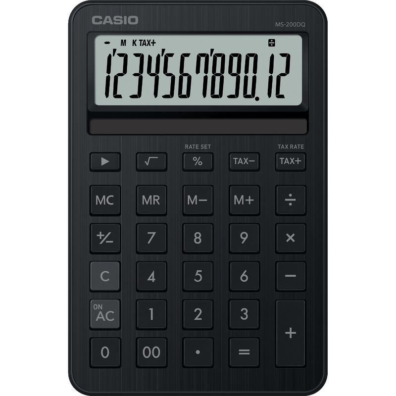Casio Tischrechner MS-200DQ WE, weiß - schwarz