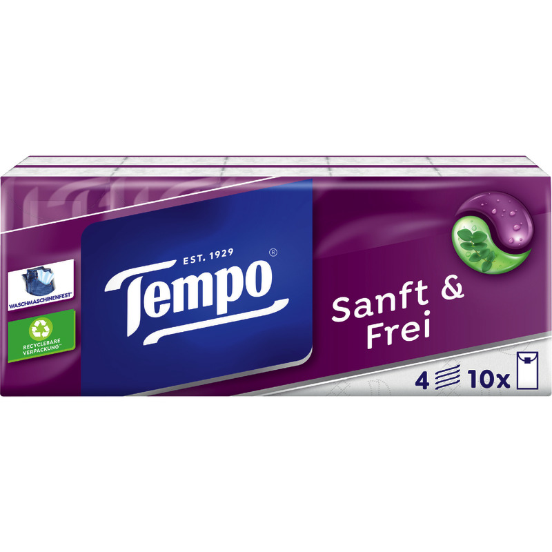 Tempo Taschentücher sanft+frei 4lg 10x9St