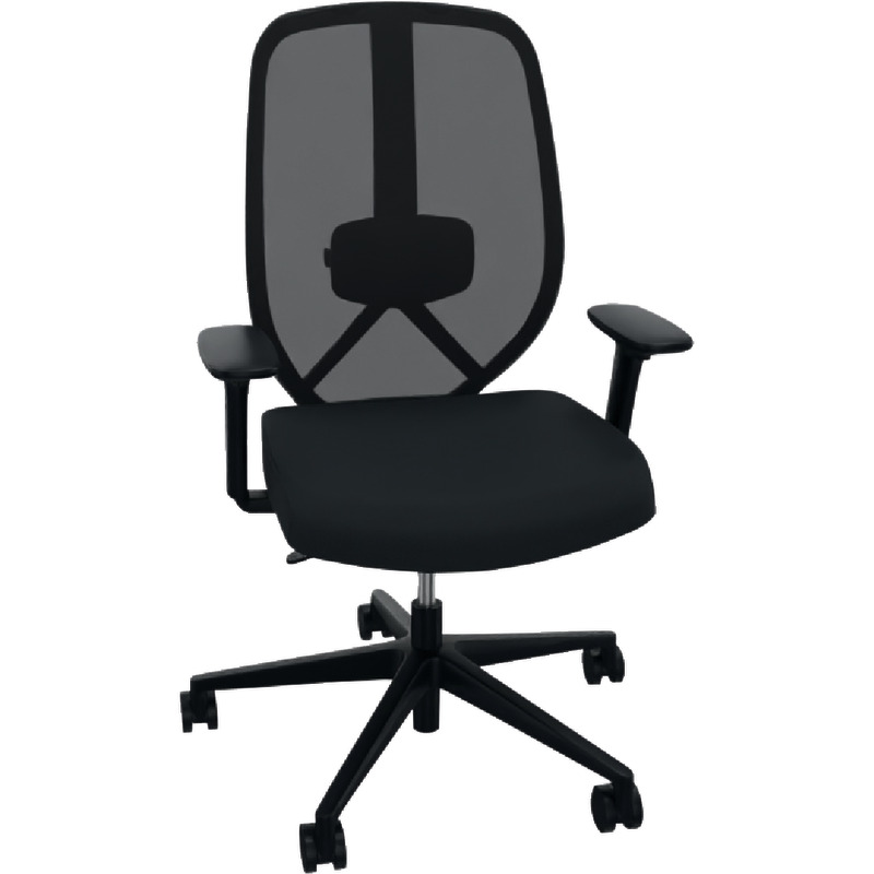 KÖHL Drehstuhl KANSEO mit NETWORK Rückenlehne, 2D Armlehne - Netzrücken anthrazit