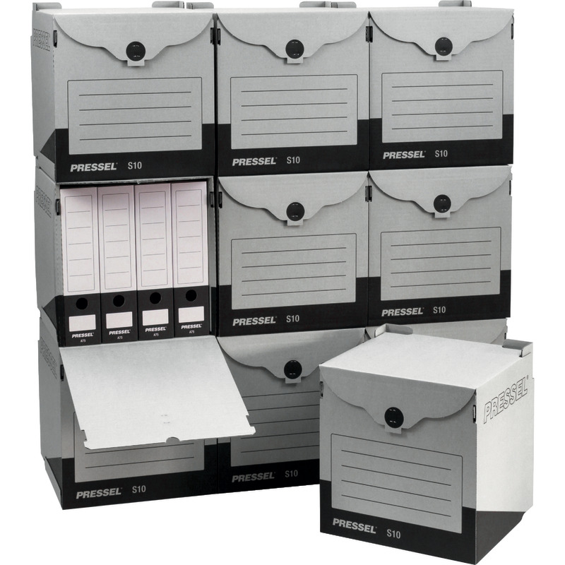 Pressel Archivset A75 Weiß/Schwarz, Packung: 10 Sammelbehälter + 40 Archivboxen