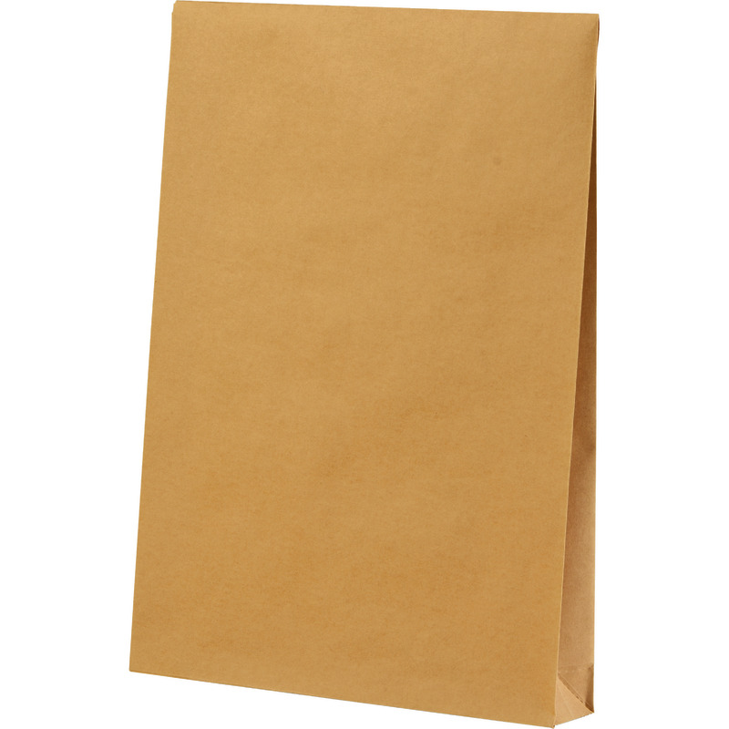 e-green Faltentasche, 250 x 350 x 50 mm mit Klotzboden, 2 Haftklebungen, wiederverschließbar, Kraftpapier braun 120 g, mit Aufreißfaden und Anreißperforation, Pack 250 Stück