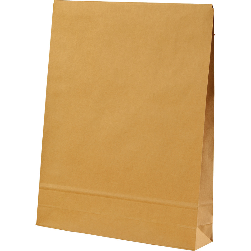 e-green Faltentasche, 350 x 450 x 80 mm mit Klotzboden, 2 Haftklebungen, wiederverschließbar, Kraftpapier braun 120 g/m², mit Aufreißfaden und Anreißperforation, Pack 200 Stück