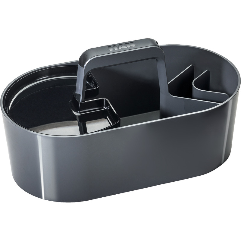 HAN Schreibtisch-Organizer Toolbox LOFT 1200, 4 Fächer, mit Tragegriff - grau