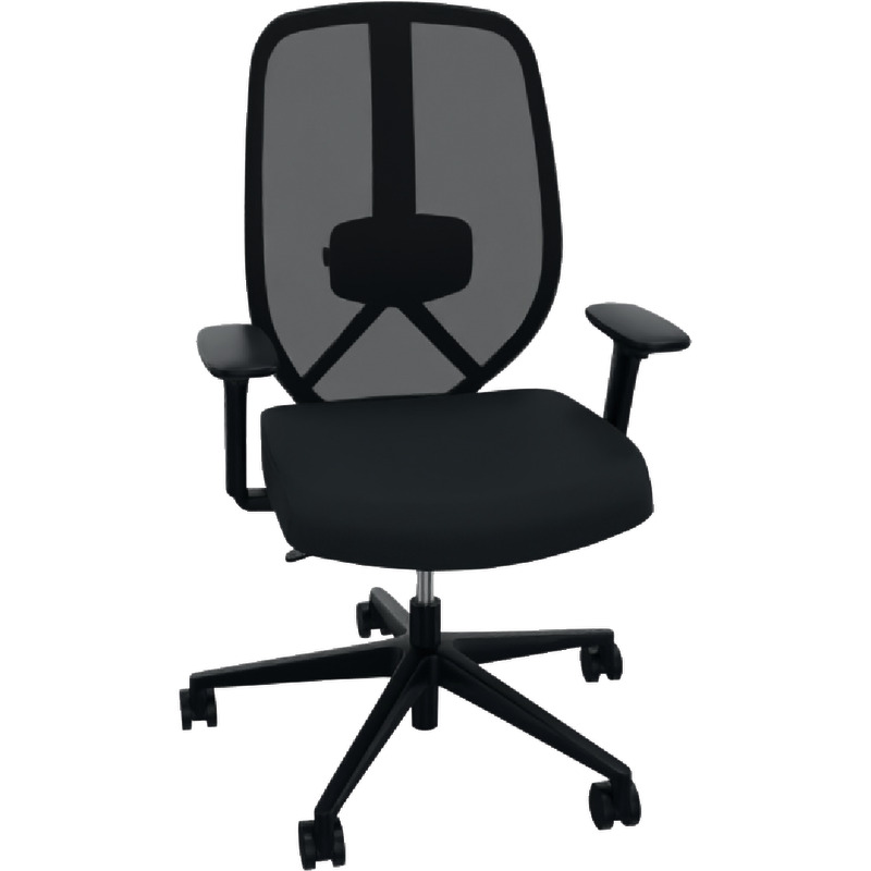 KÖHL Drehstuhl KANSEO mit NETWORK Rückenlehne, 2D Armlehne - Netzrücken schwarz