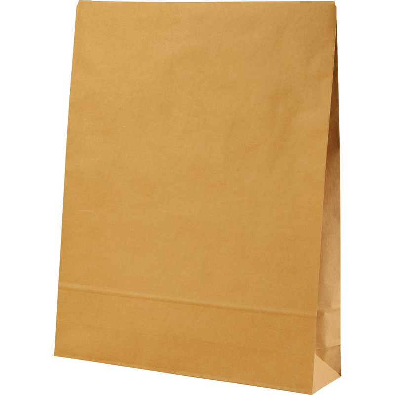 e-green Faltentasche, 400 x 500 x 100 mm mit Klotzboden, 2 Haftklebungen, wiederverschließbar, Kraftpapier braun 120 g/m², mit Aufreißfaden und Anreißperforation, Pack 100 Stück