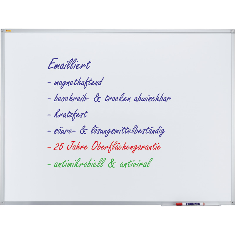 FRANKEN Weißwandtafel X-tra! Line, antimikrobiell, 1.800 x 1.200 mm