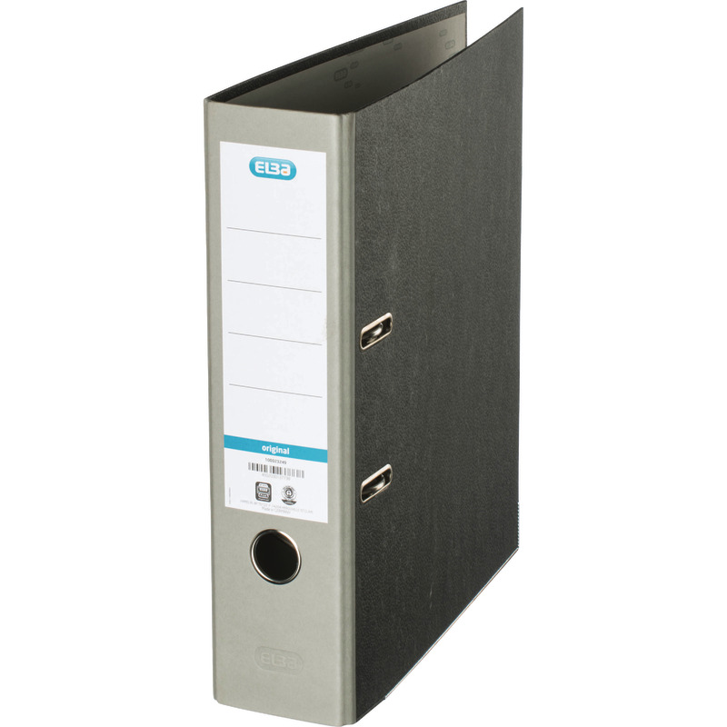 ELBA Wolkenmarmor-Ordner smart DIN A4, Rückenbreite 80 mm - grau