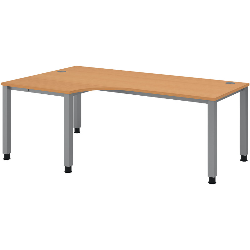 SoldanOffice Cockpittisch SONO, B x H x T: 2.000 x 680 – 760 x 800 / 800 mm - Buche Dekor