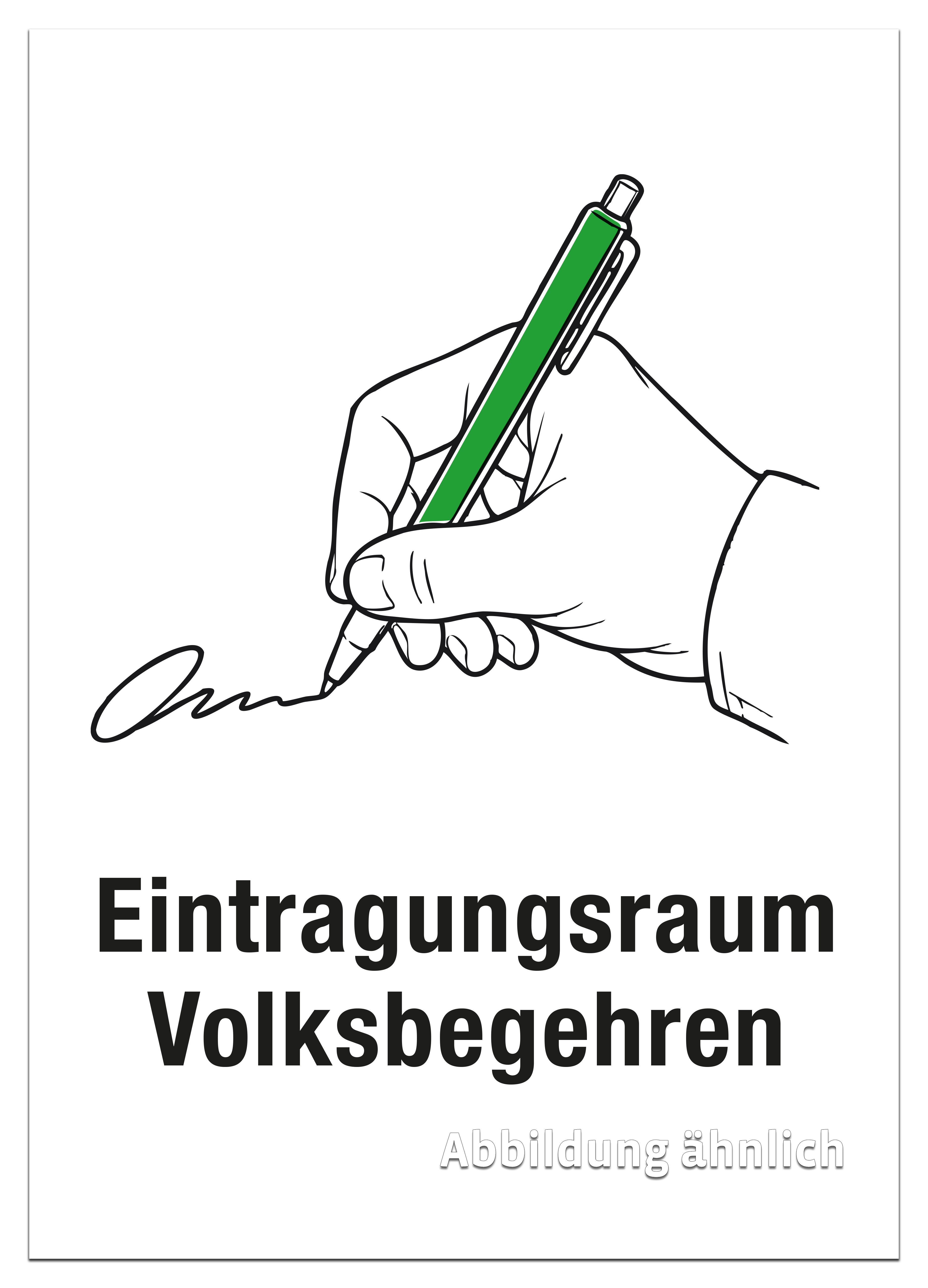 Plakat Eintragungsraum Volksbegehren A3, farbig