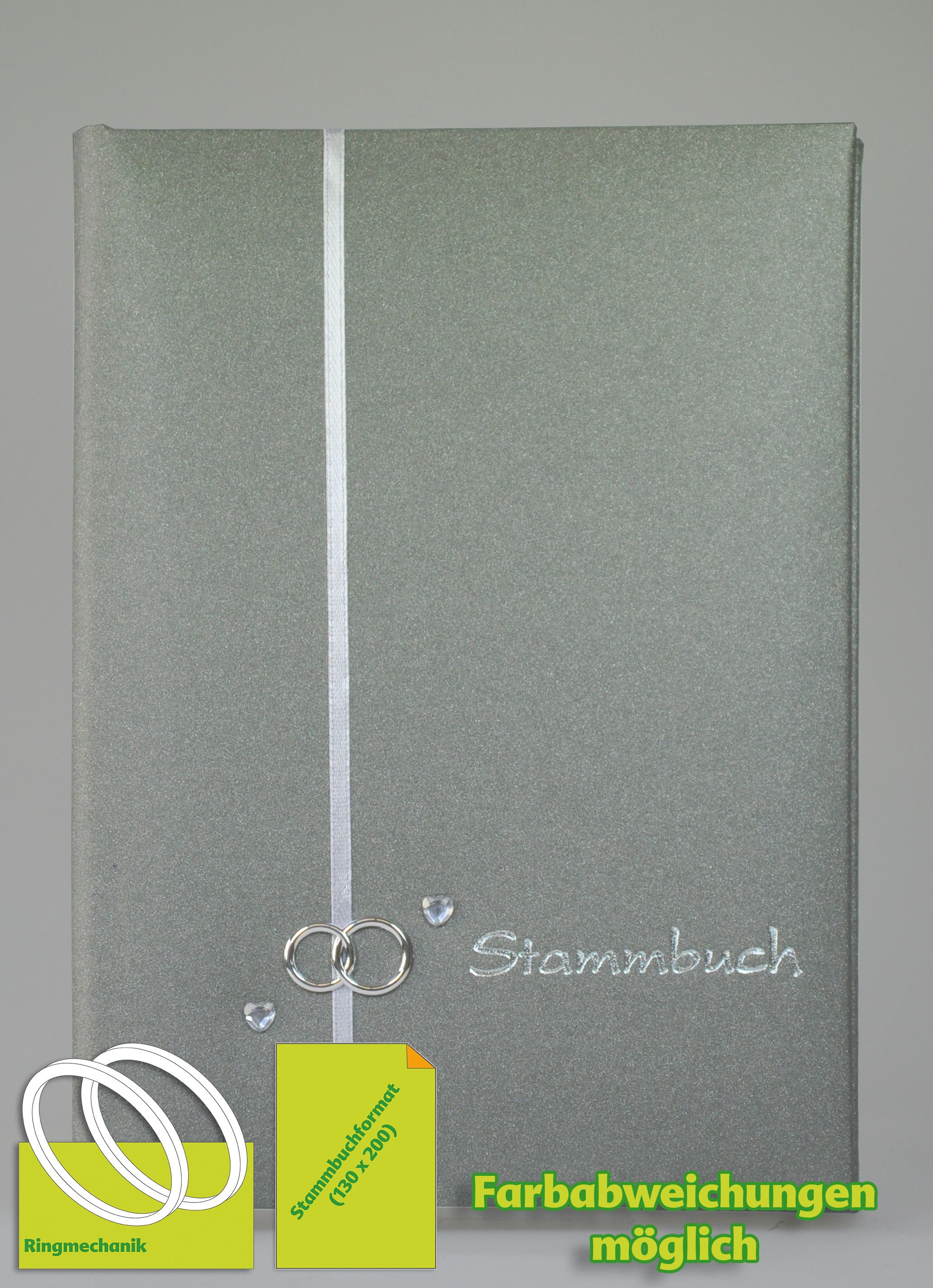 Stammbuch EBBA mit Ringmechanik, grau