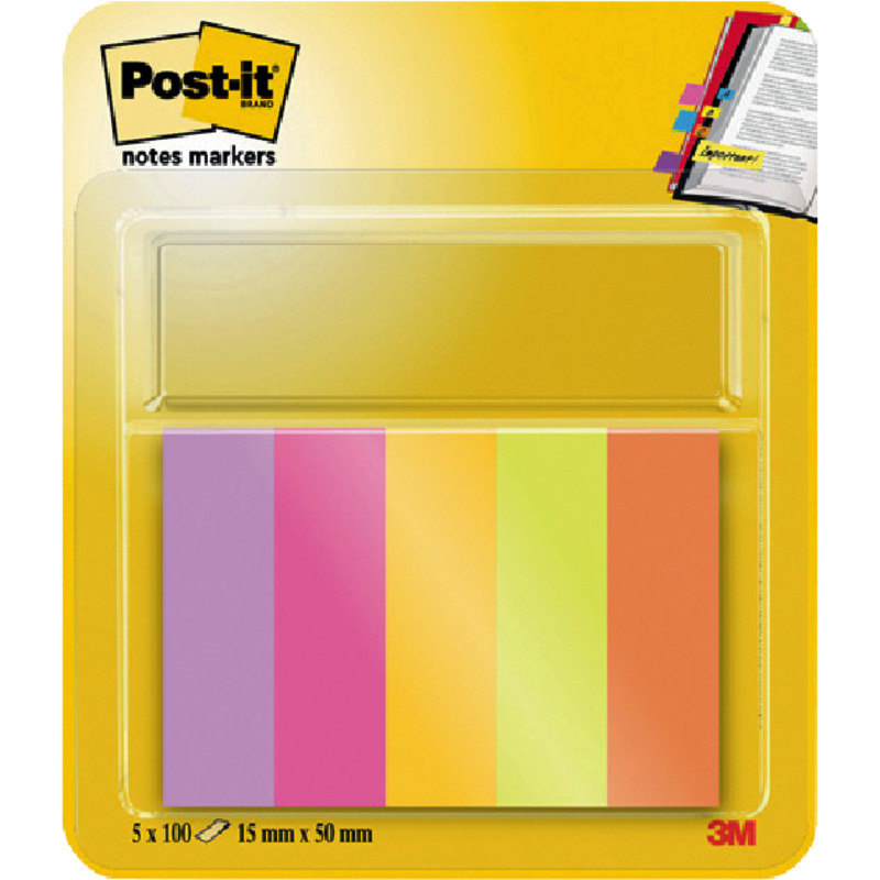 Post-it® Page Marker 670-5-TFEN, 5 x 50 Blatt, flieder, powerpink, zitronengelb, neongrün, vitalorange