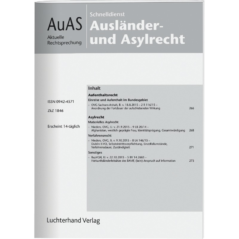 AUA - Schnelldienst Ausländer- und Asylrecht Abonnement