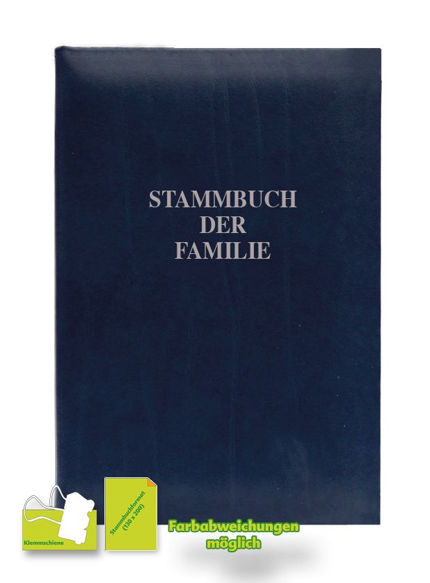 Stammbuch Lederstruktur blau, Farbe: dunkelblau, Ringmechanik, (Seriennummer 8000239) 