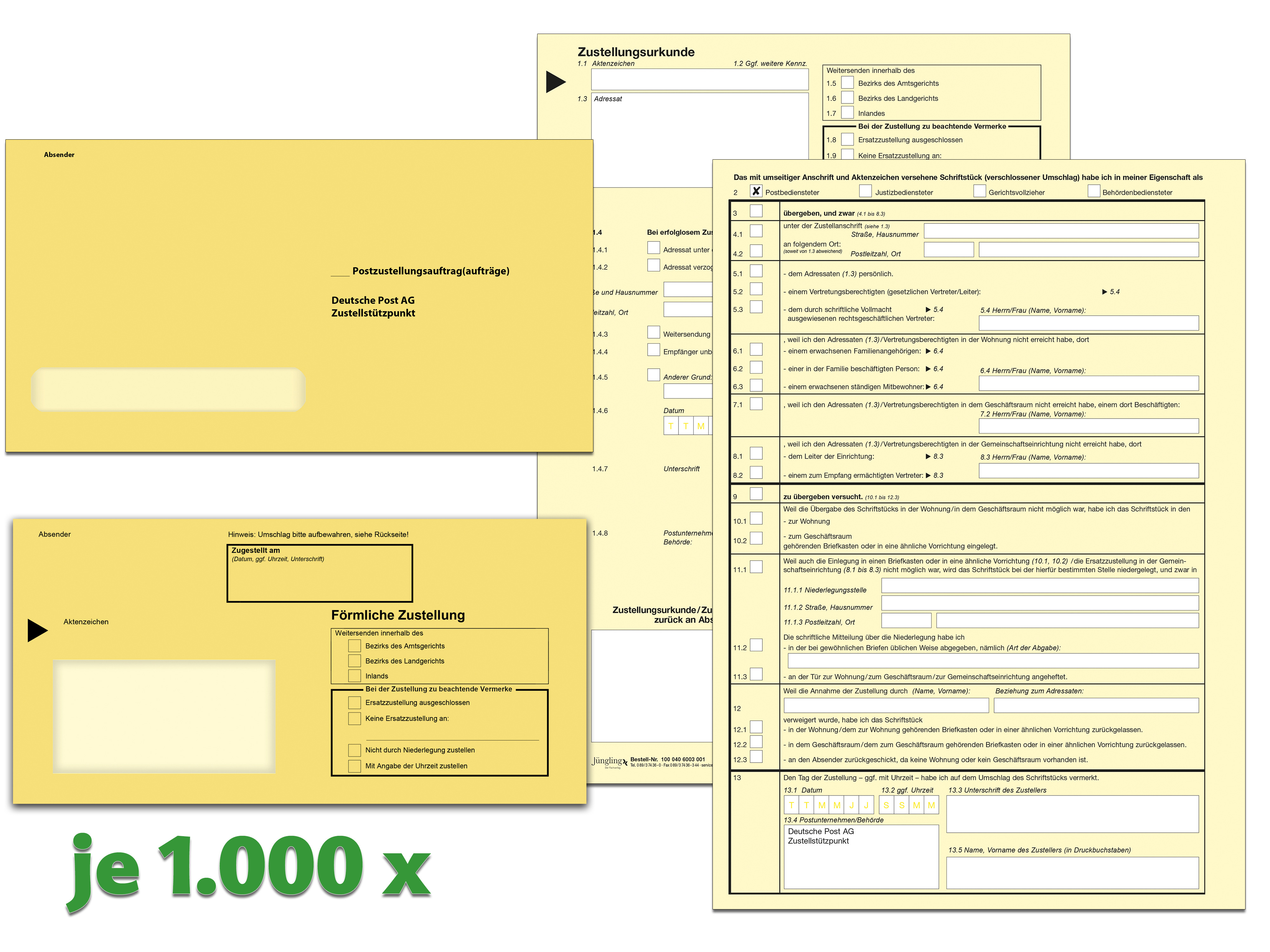 Zustellungs-Paket für Gerichtsvollzieher und Behörden, mit PZU - Deutsche Post