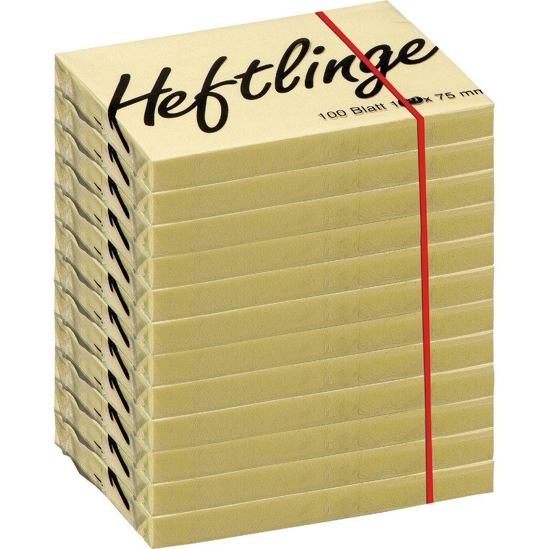 Haftnotizen 100 x 75 mm, gelb