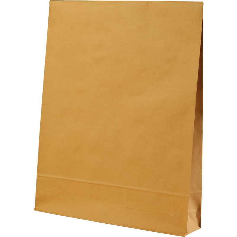e-green Faltentasche, 450 x 570 x 100 mm mit Klotzboden, 2 Haftklebungen, wiederverschließbar, Kraftpapier braun 120 g/m², mit Aufreißfaden und Anreißperforation, Pack 100 Stück