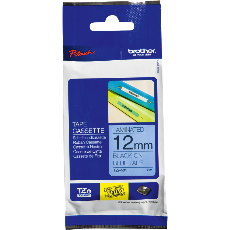 Brother TZE531 Schriftbandkassette, 12 mm, schwarz/blau