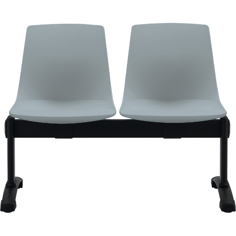 Bisley Traversenbank BLOOM mit Sitzen aus Kunststoff, 2-Sitzer - perlgrau