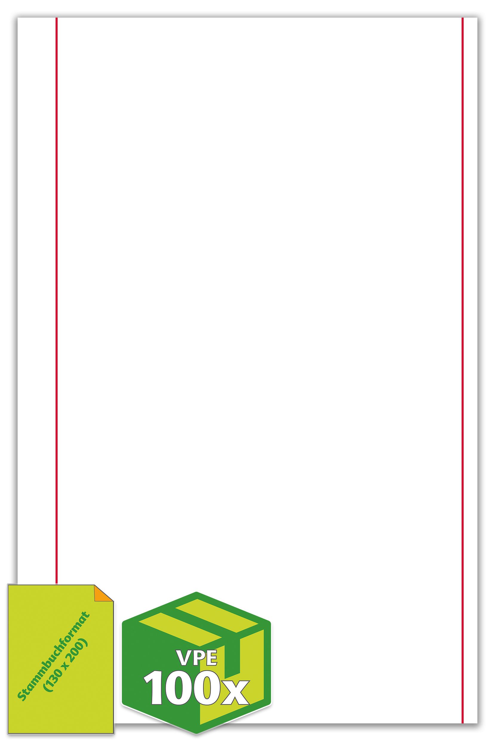 Papier im Stammbuchformat mit Schmuckrand, 130 x 200 mm, ohne Abheftlochung