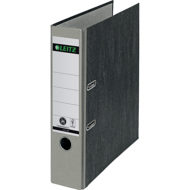 LEITZ Qualitäts-Ordner 180° Hartpappe Nr. 1080-50 DIN A4, Rückenbreite 80 mm - grau