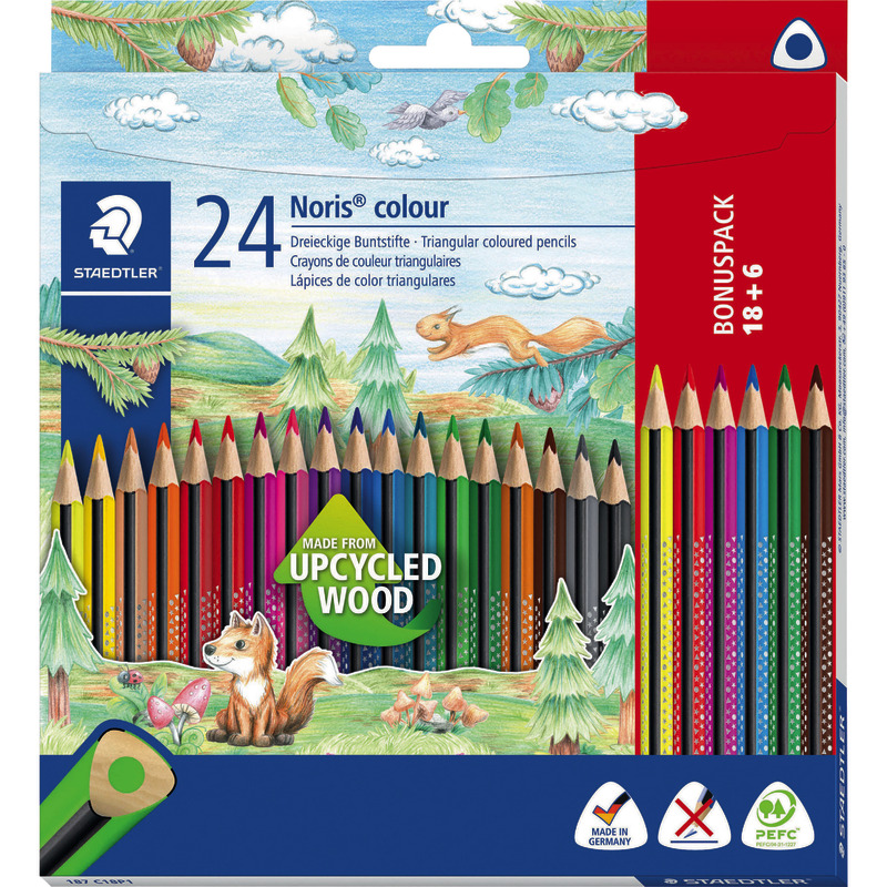 STAEDTLER Buntstifte Noris colour Dreikant, Bonuspack 18+6