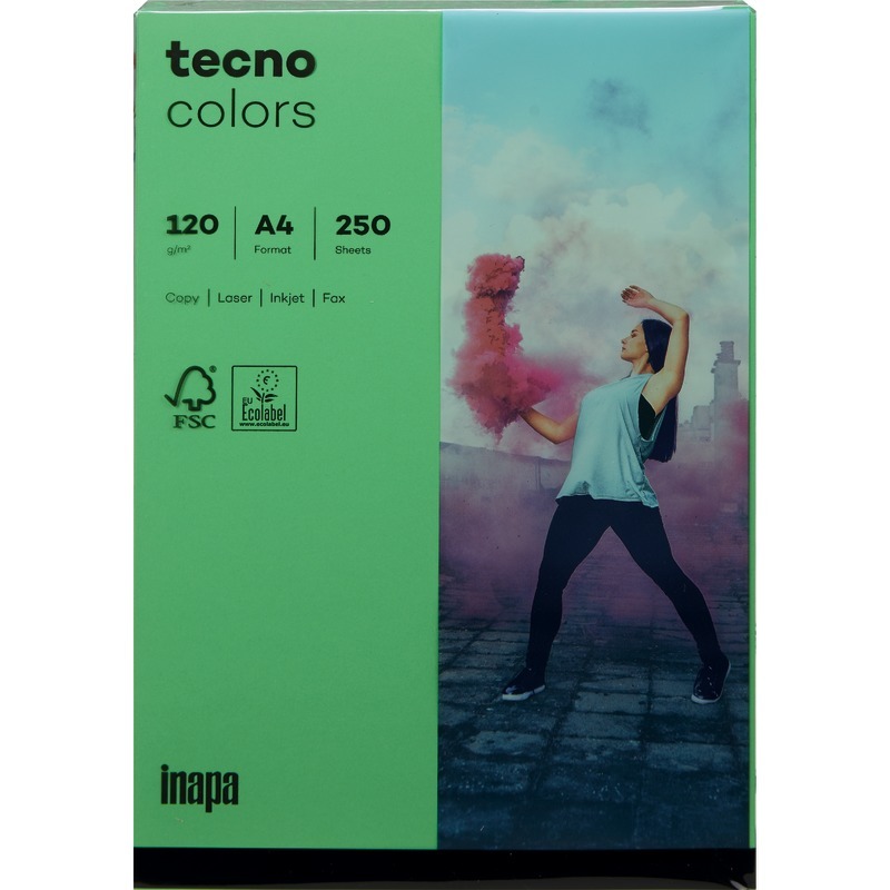 Kopierpapier tecno® colors, DIN A4, 120 g/m², Pack: 250 Blatt - intensivgrün