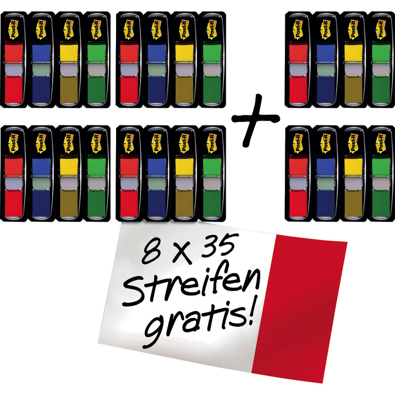 16 + 8 GRATIS! 24 Post-it® Spender à 35 Index Haftstreifen Mini