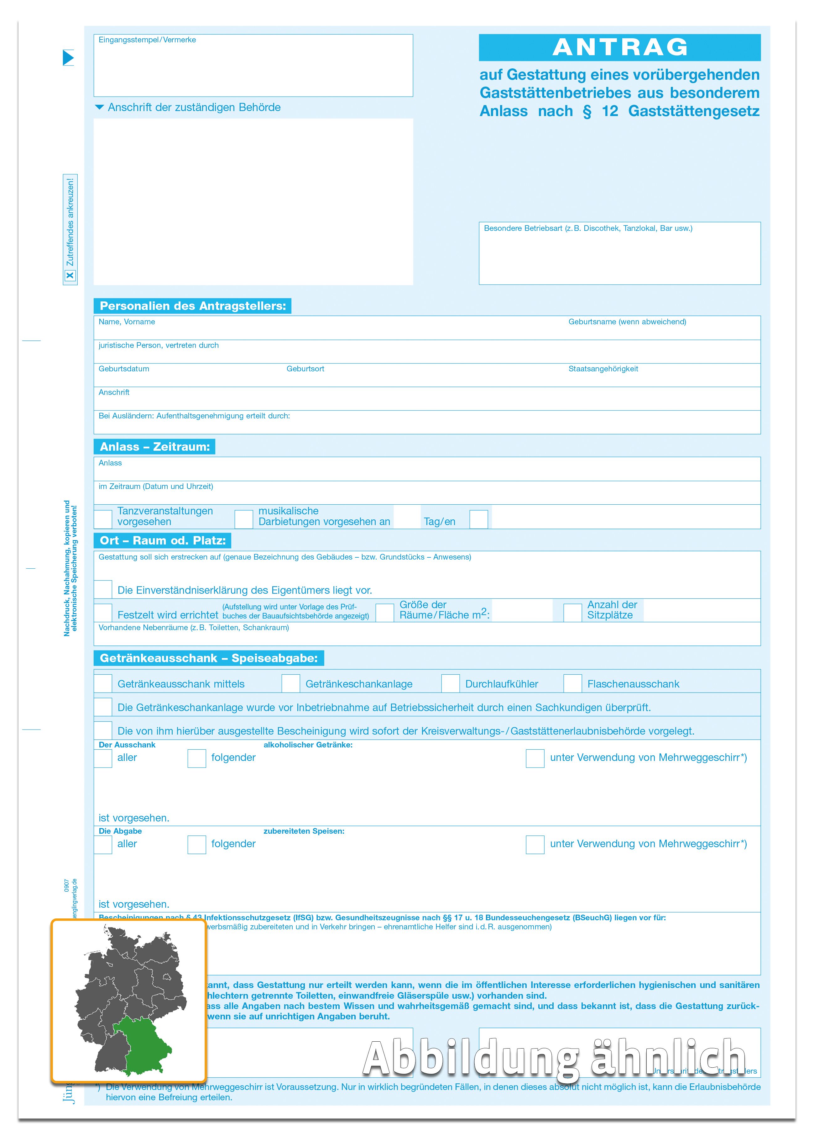 Antrag § 12 GastG (Variante), A4 Antrag § 12 GastG (Variante), A4