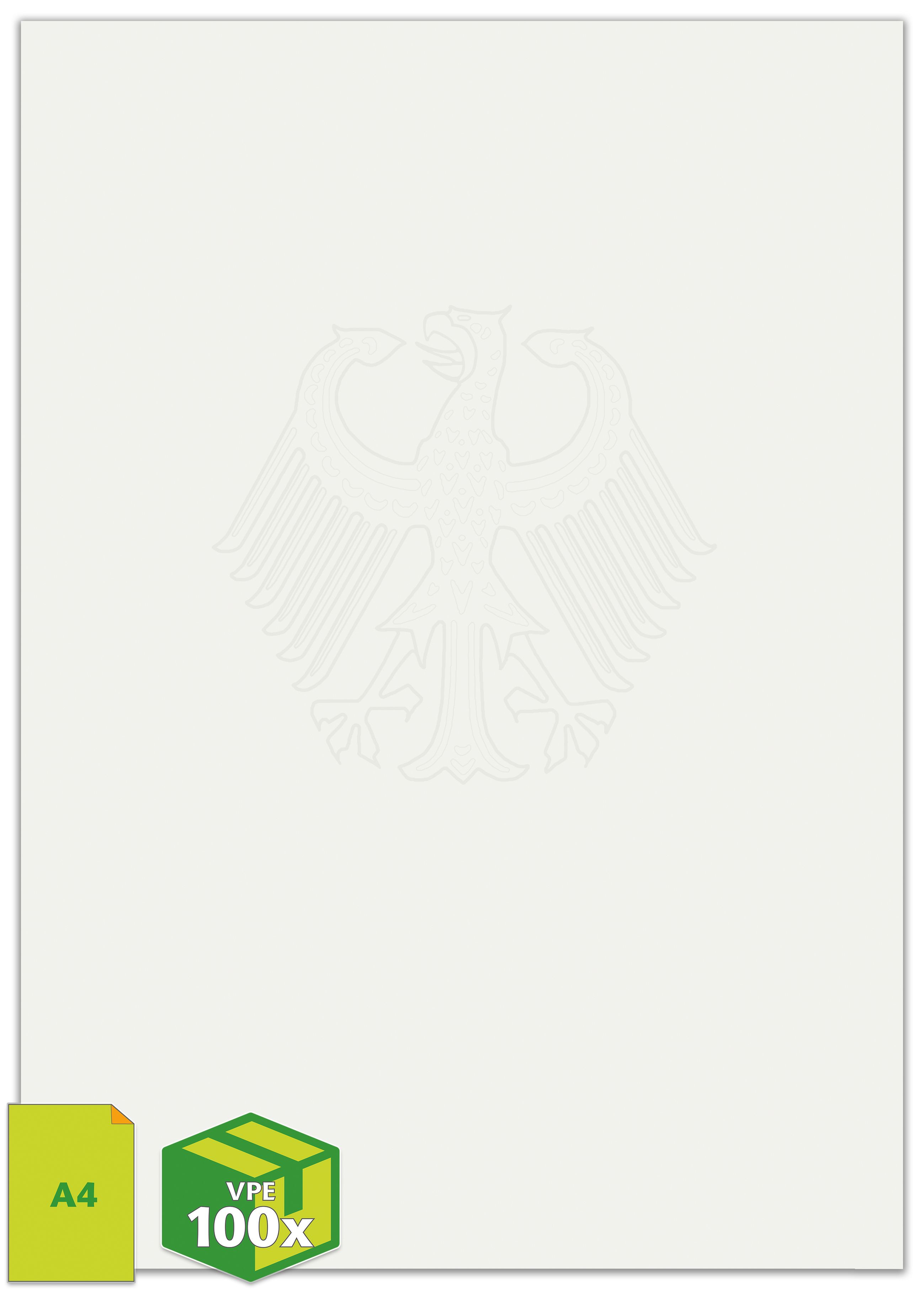 Sicherheitspapier A4, neutral, Adler fälschungserschwerend, 100g, ungelocht