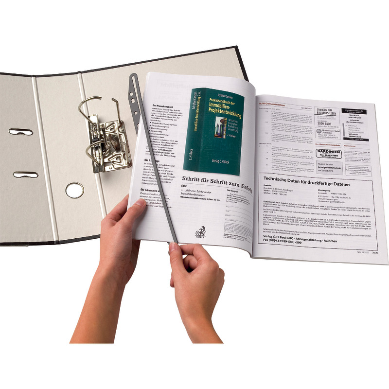 Einschubschienen M-Clip, DIN A4, für gebundenes Schriftgut, Packung: 25 Stück - schwarz