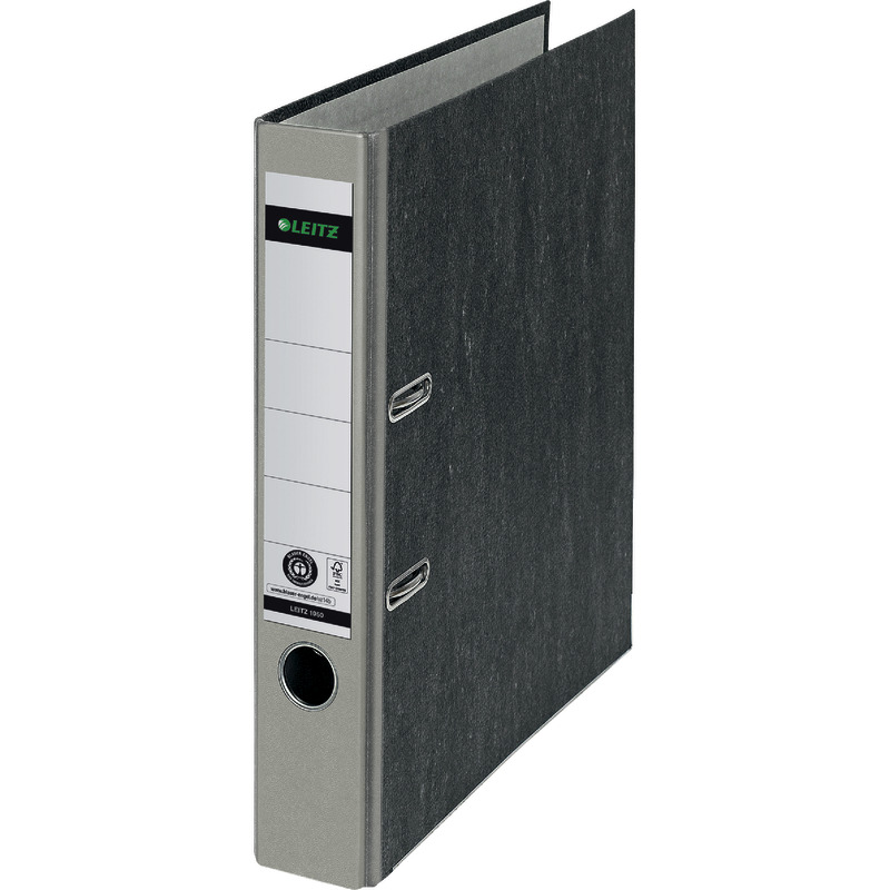 LEITZ Qualitäts-Ordner 180° Hartpappe Nr. 1050-50 DIN A4, Rückenbreite 52 mm - grau