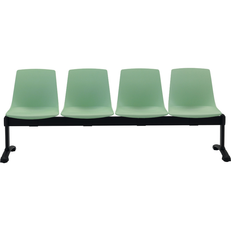Bisley Traversenbank BLOOM mit Sitzen aus Kunststoff, 4-Sitzer - grün