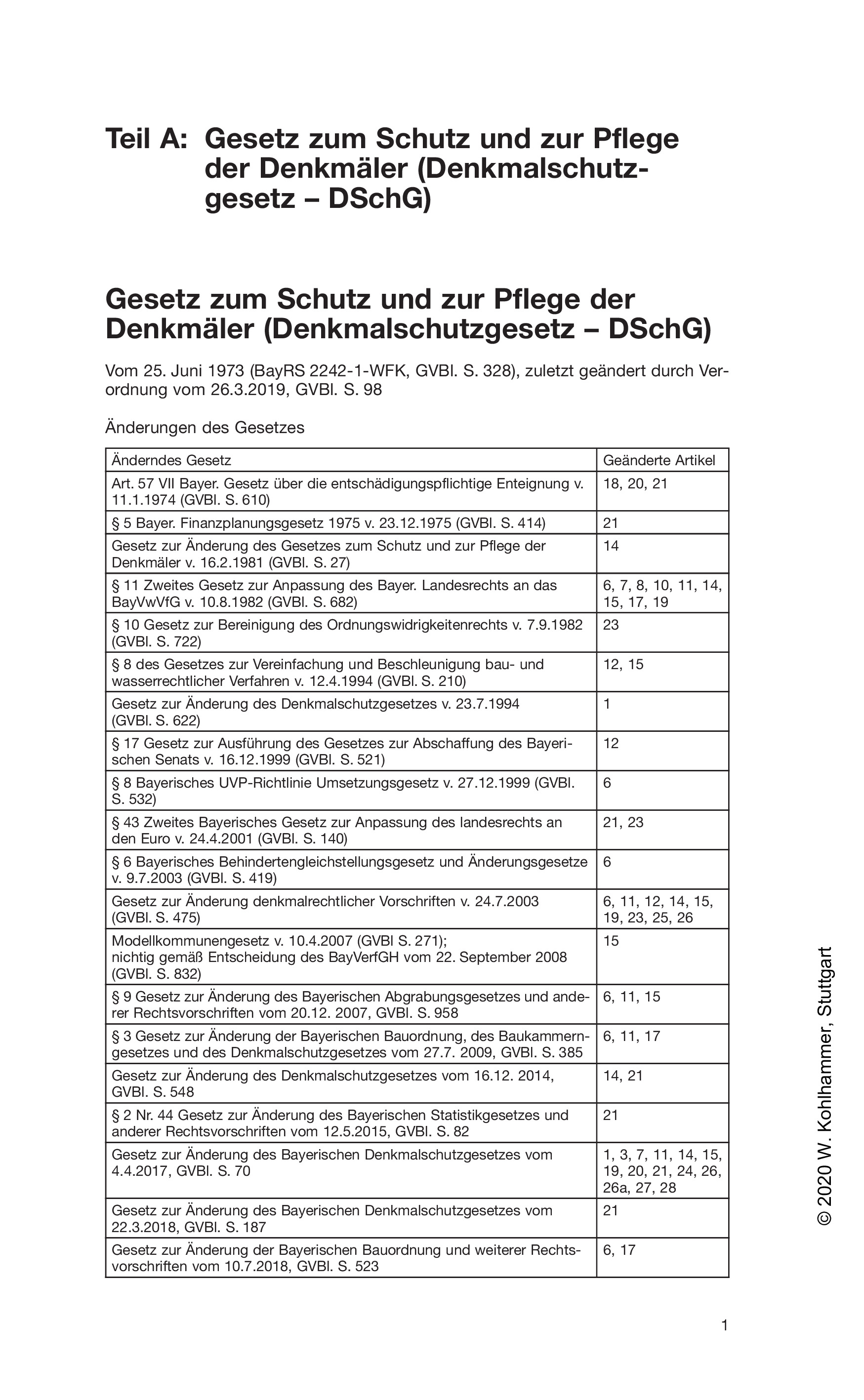 aaBayerisches Denkmalschutzgesetz