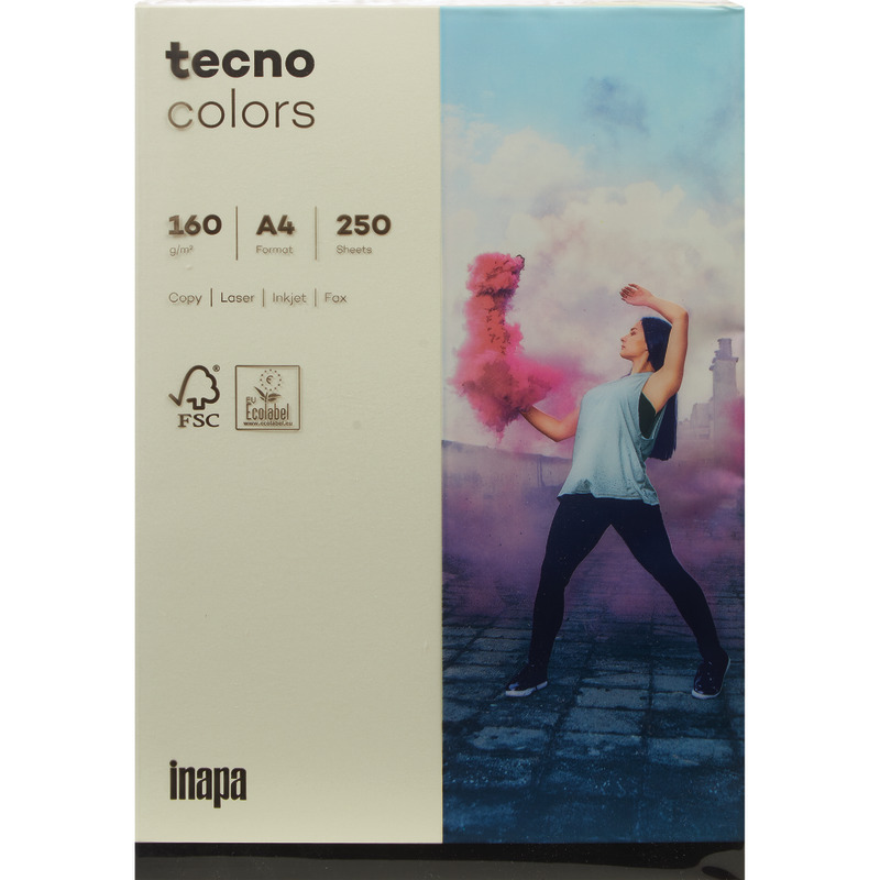 Kopierpapier tecno® colors, DIN A4, 160 g/m², Pack: 250 Blatt - Hellchamois