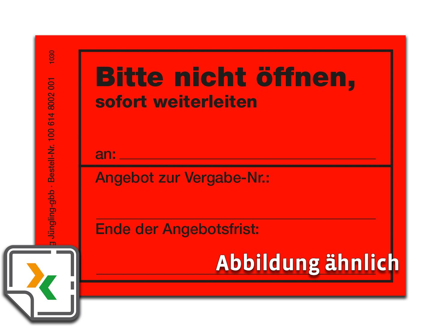 Aufkleber Nicht öffnen für Angebote, leuchtend rot