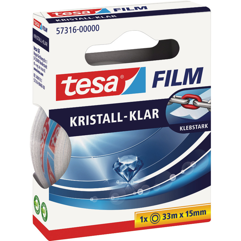 tesa tesafilm® kristall-klar, Bandmaße: 15 mm x 33 m