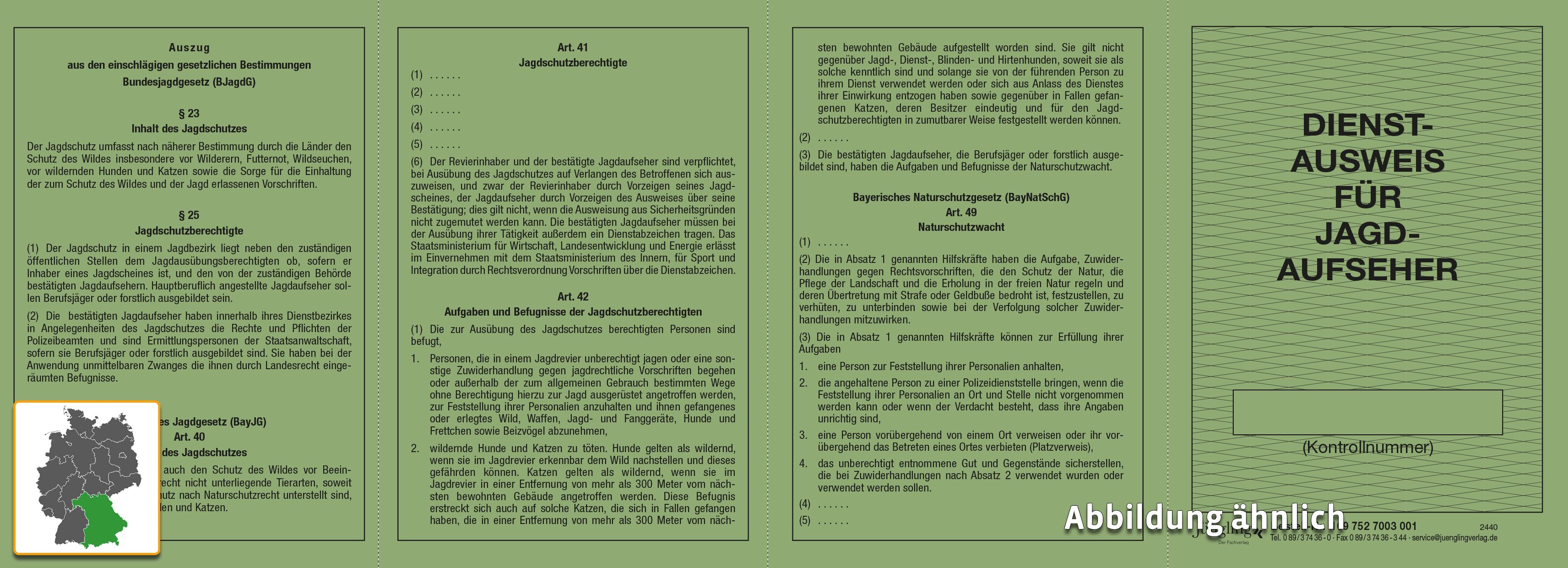 Dienstausweis für Jagdaufseher