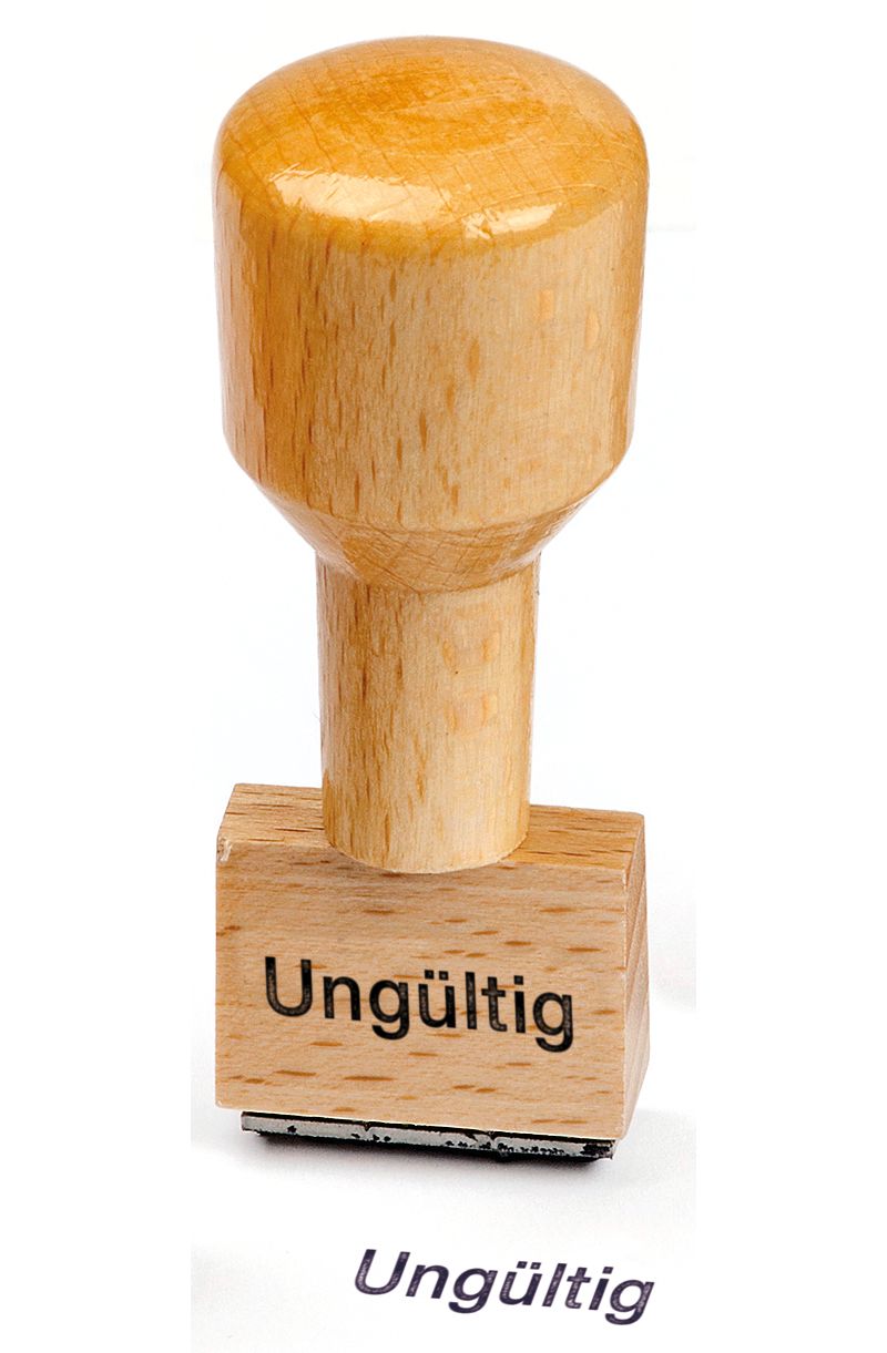 Holzstempel mit Standardtext: Ungültig