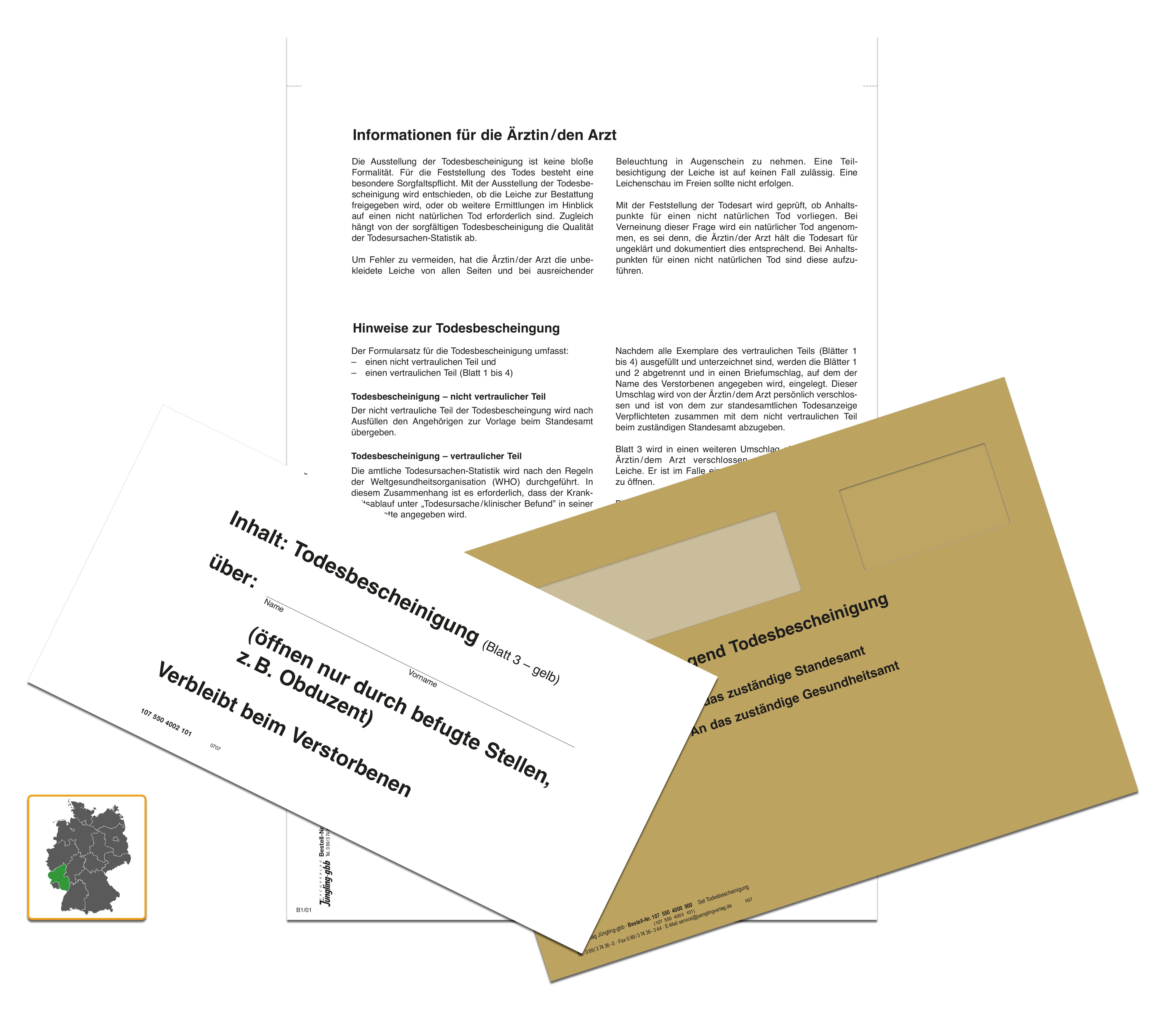 Set Todesbescheinigung Rheinland-Pfalz