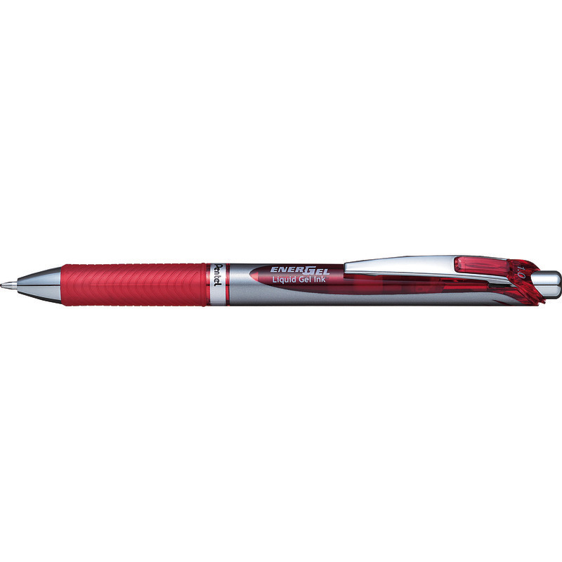 Pentel Gel-Tintenroller EnerGEL BL80, mit Druckmechanik - rot