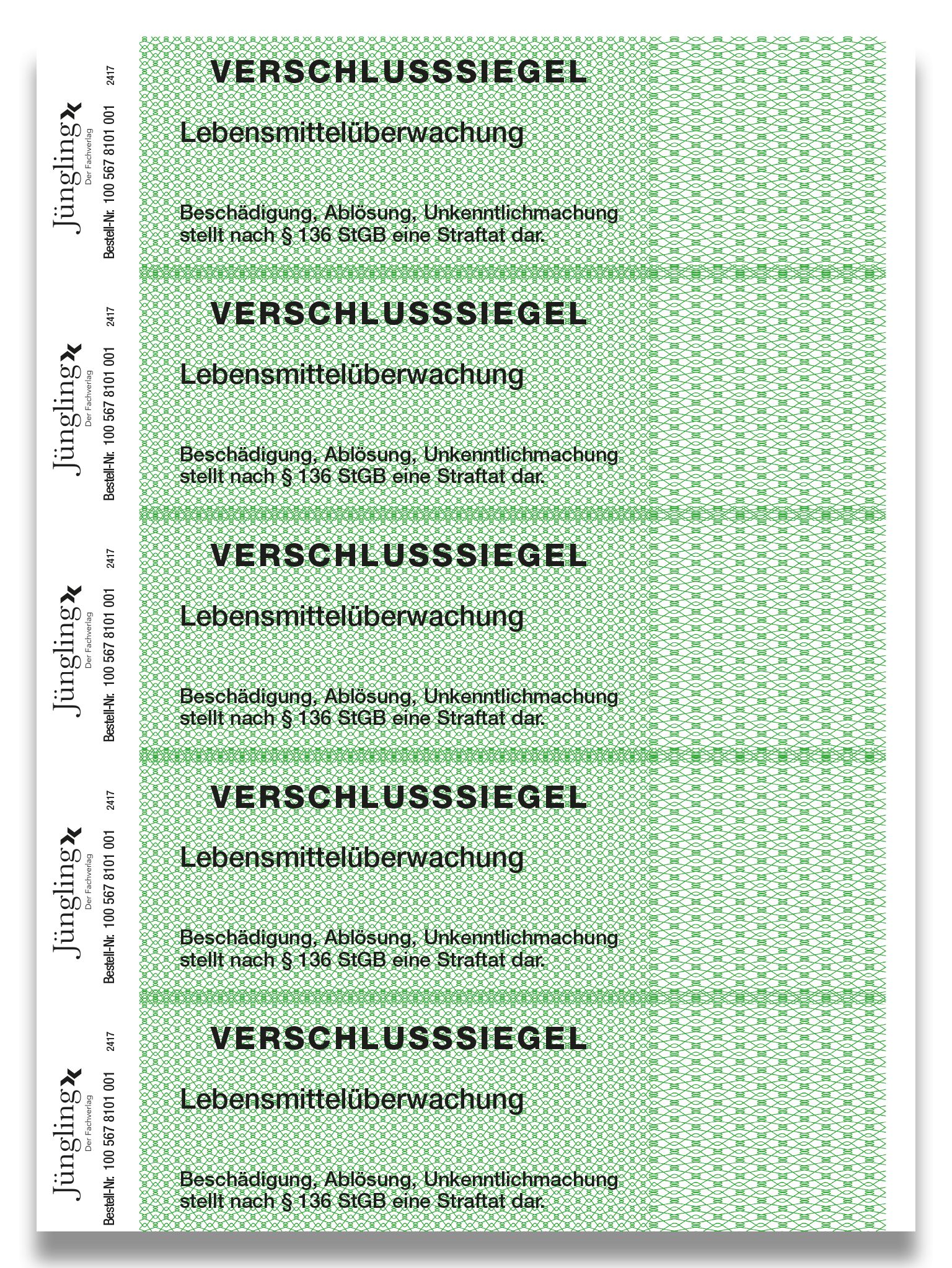 Verschlusssiegel für Probenbeutel, Papier, 100 x 31 + 15 mm