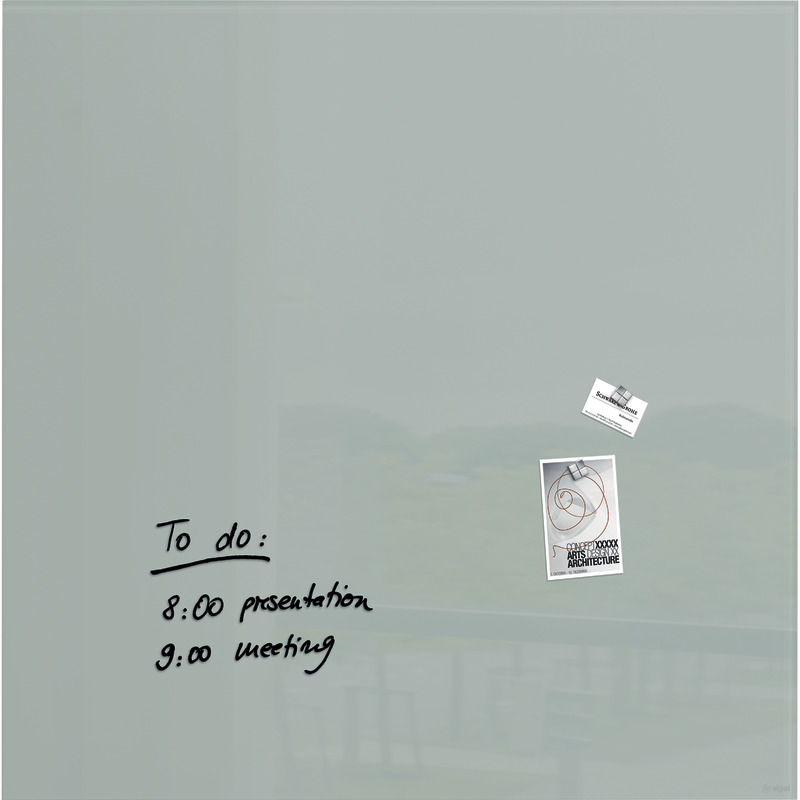 sigel Glas-Whiteboard artverum®, inkl. SuperDym-Magnete, 1.000 x 1.000 x 18 mm - grau