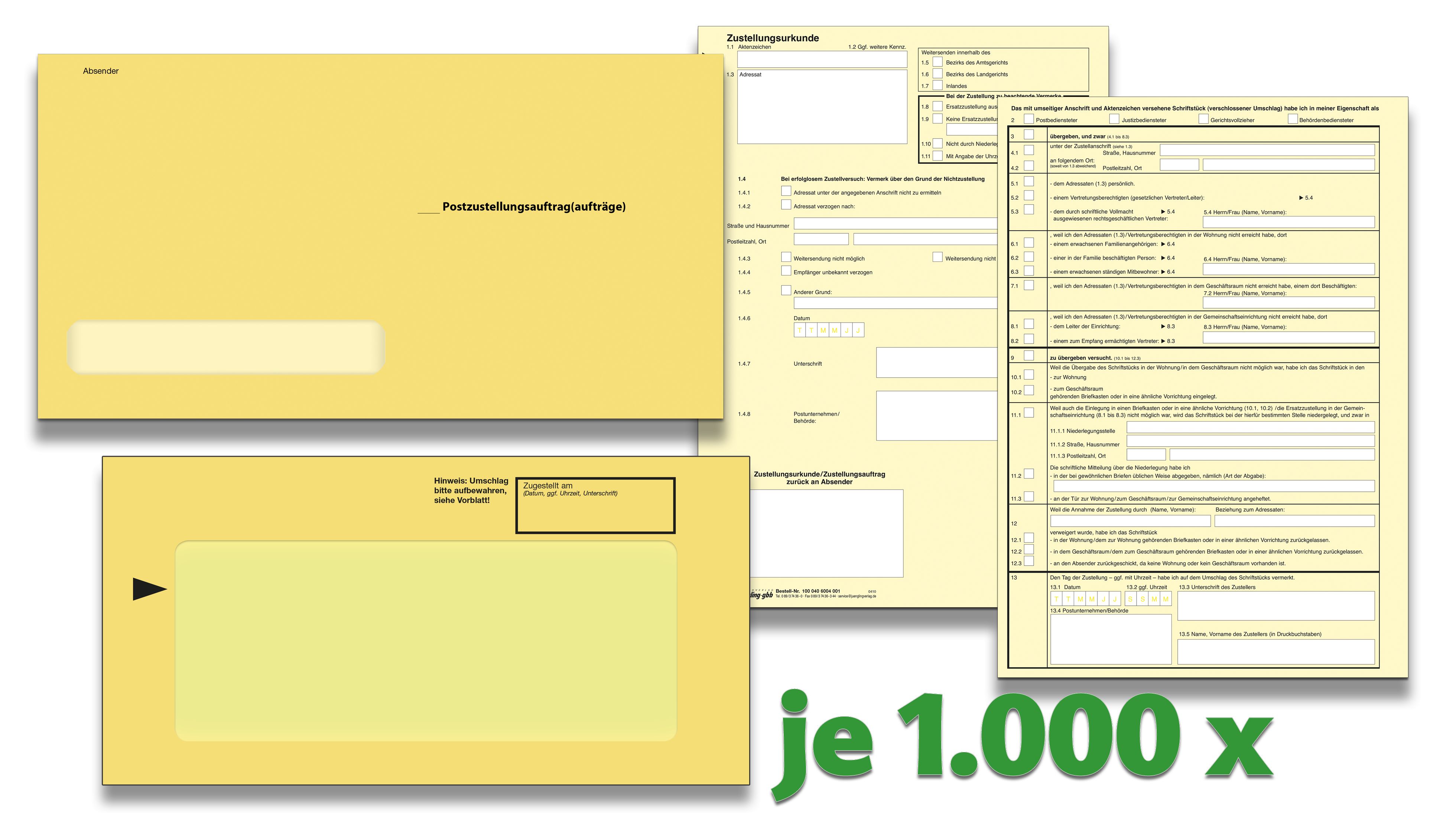 Gerichtsvollzieher Zustellungs-Paket für EDV-Verfahren