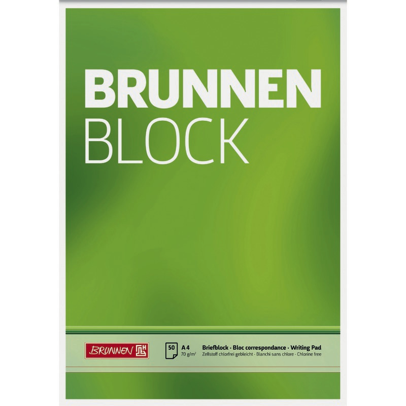 BRUNNEN Briefblock DIN A4, blanko, 50 Blatt